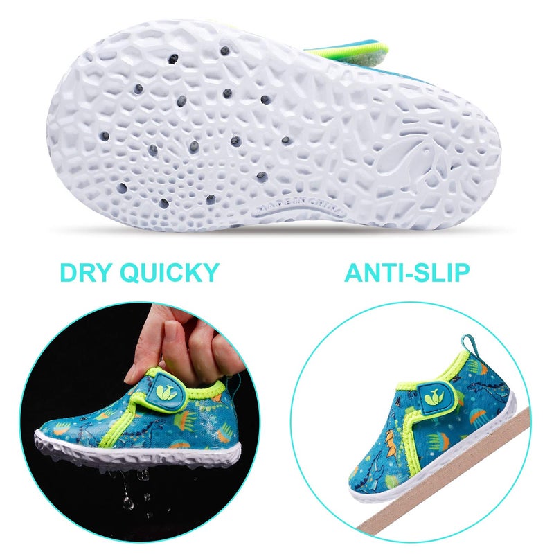 FEETCITY Baby Boys & Girls Water Shoes Quick Dry Barefoot Aqua Socks Swim Pool Beach Walking Shoe Dinosaur 12-18 Months Infant - Image 3